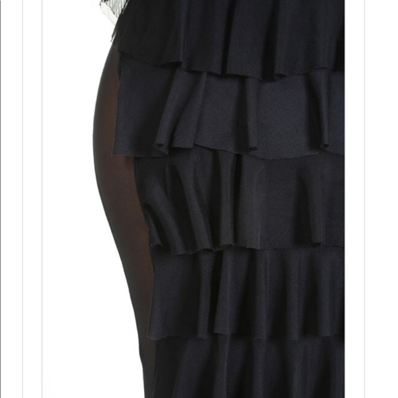 Ruffle Layer Black Maxi Skirt - Picture 5 of 5